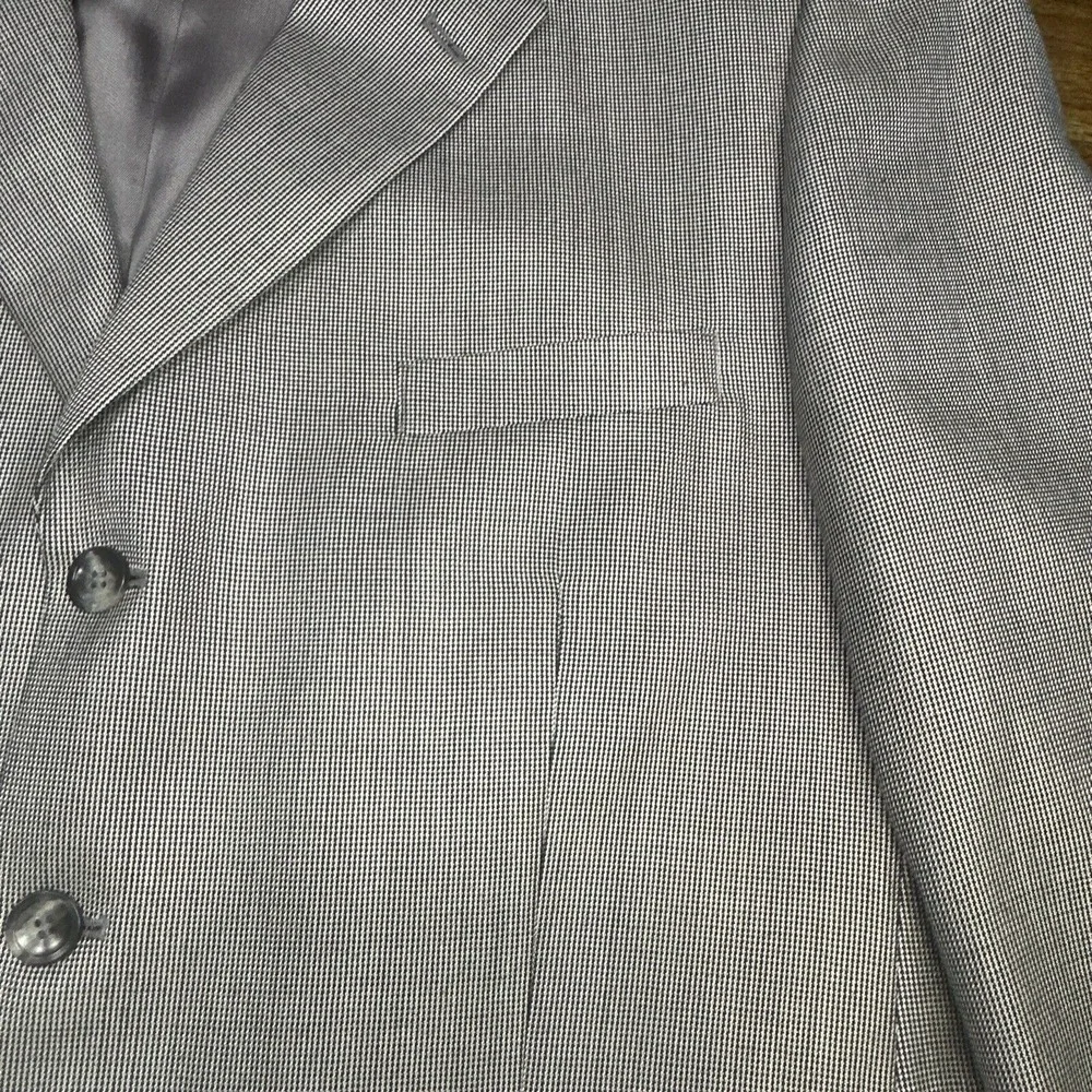 Stafford Mens Blazer Sport Coat 3 Button Casual Jacket 44S Silk Wool Blend Grey‎